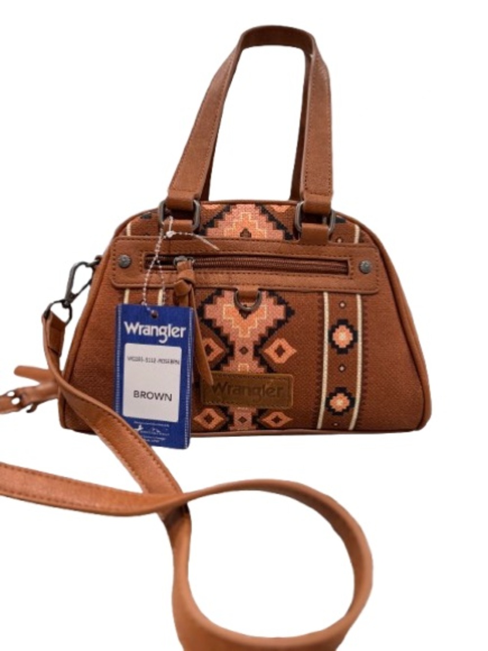 Wrangler Brown Aztec Embroidered Print Satchel - NWT